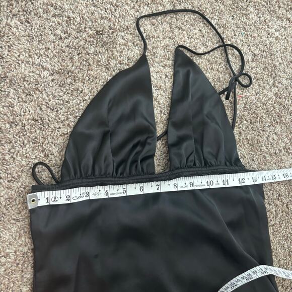 NWT Bella Barnett Women’s Black Slip Dress L Formal Wedding Guest Black Tie Sexy - Picture 7 of 12